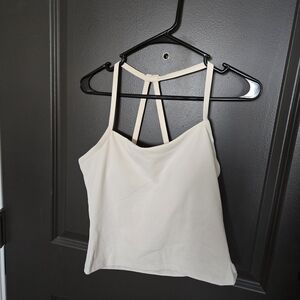Women's Cream + Black 2-pack Strappy Tank Top W/ Built In Bra